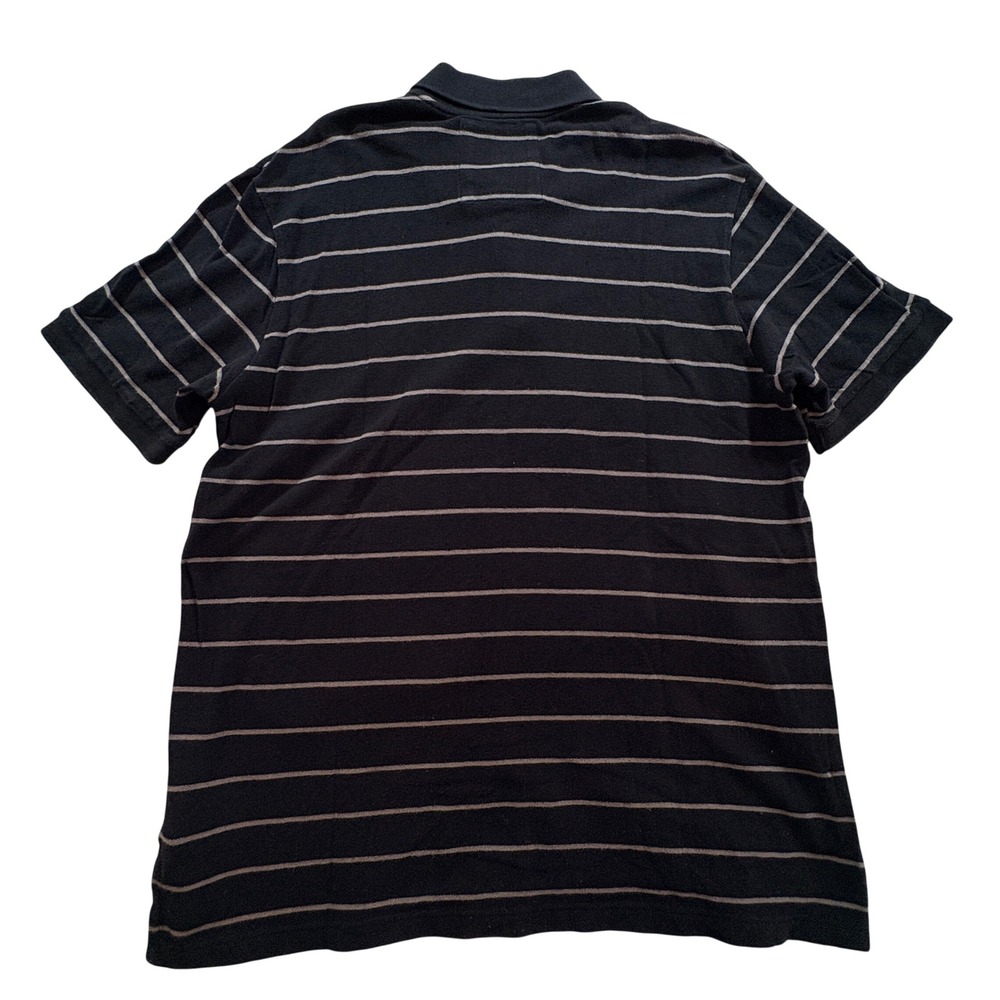 Angelo Litrico Polo Shirt Mens XL Navy Blue Striped Cotton Short Sleeve Casual - Picture 3 of 8